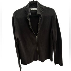 Calvin Klein Men’s Black Full Zip‎ Cardigan Sweater Size Large